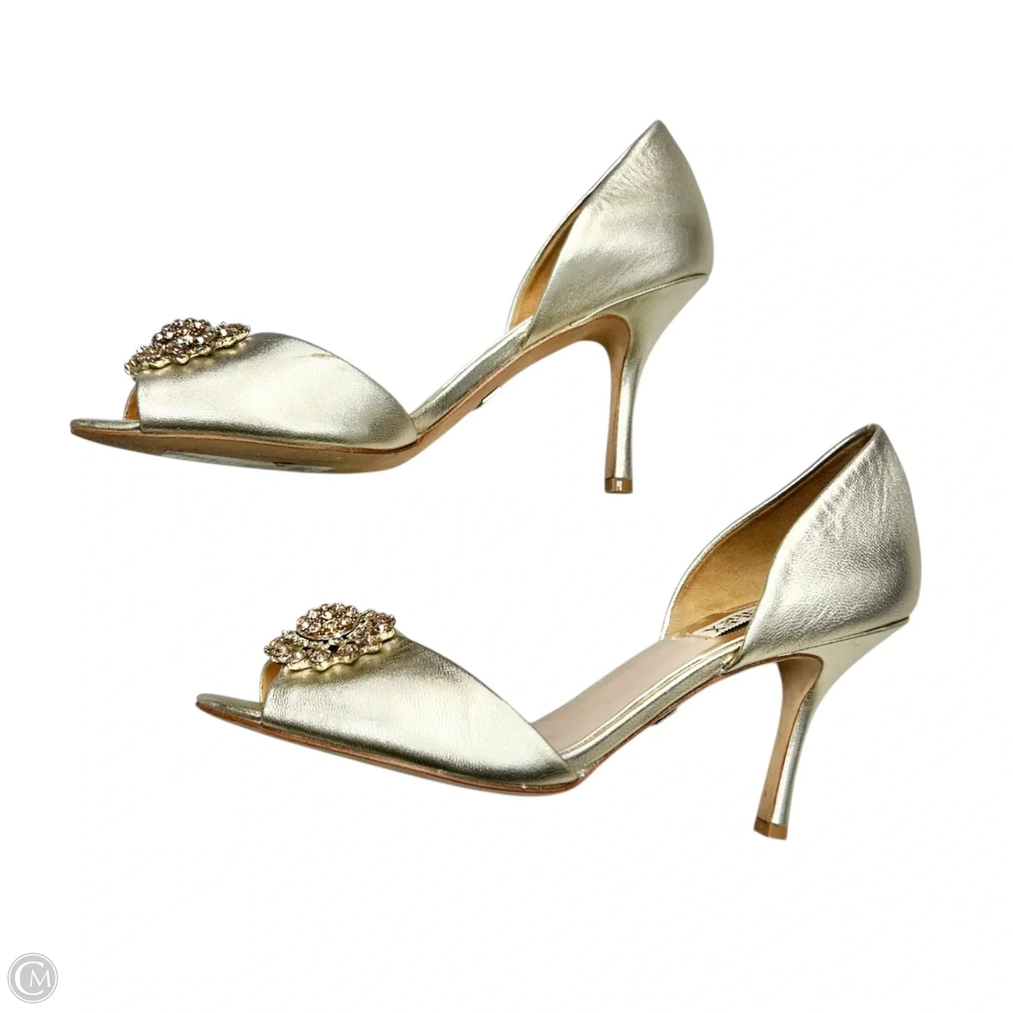 Shoes Heels Stiletto By Badgley Mischka In Gold, Size: 10