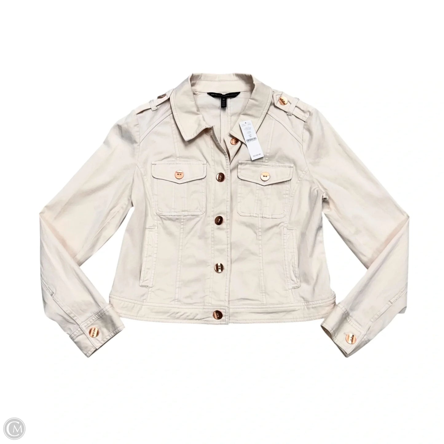 Jacket Shirt By White House Black Market In Cream, Size: M