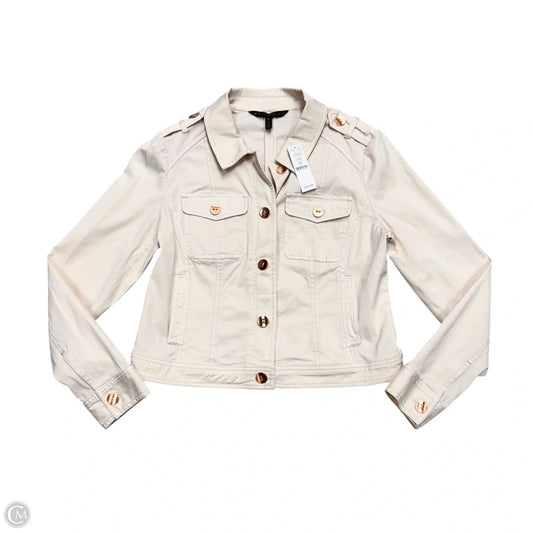 Jacket Shirt By White House Black Market In Cream, Size: M