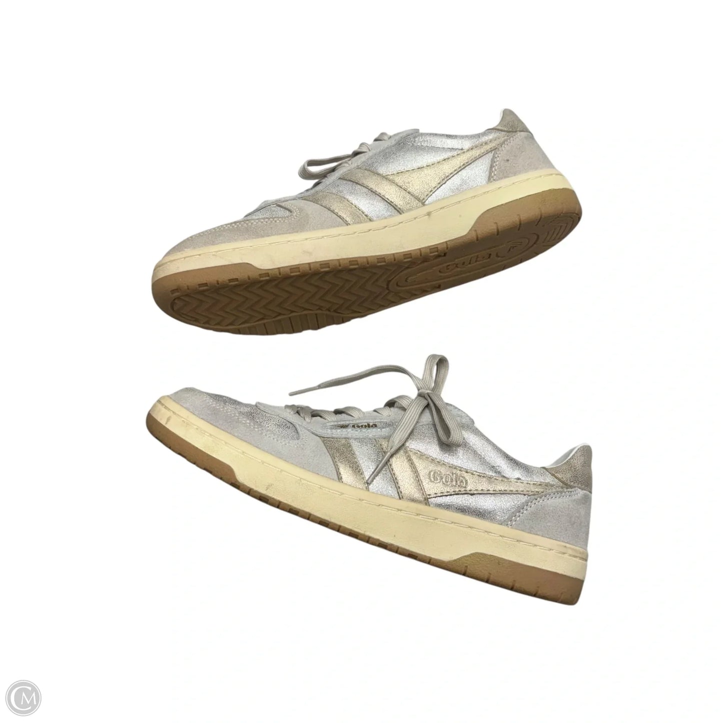 Shoes Sneakers By Gola In Gold & Silver, Size: 7