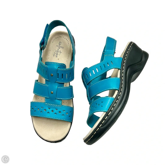 Sandals Flats By Clarks In Teal, Size: 7