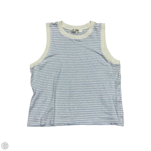 Top Sleeveless By Frame In Blue & White, Size: S