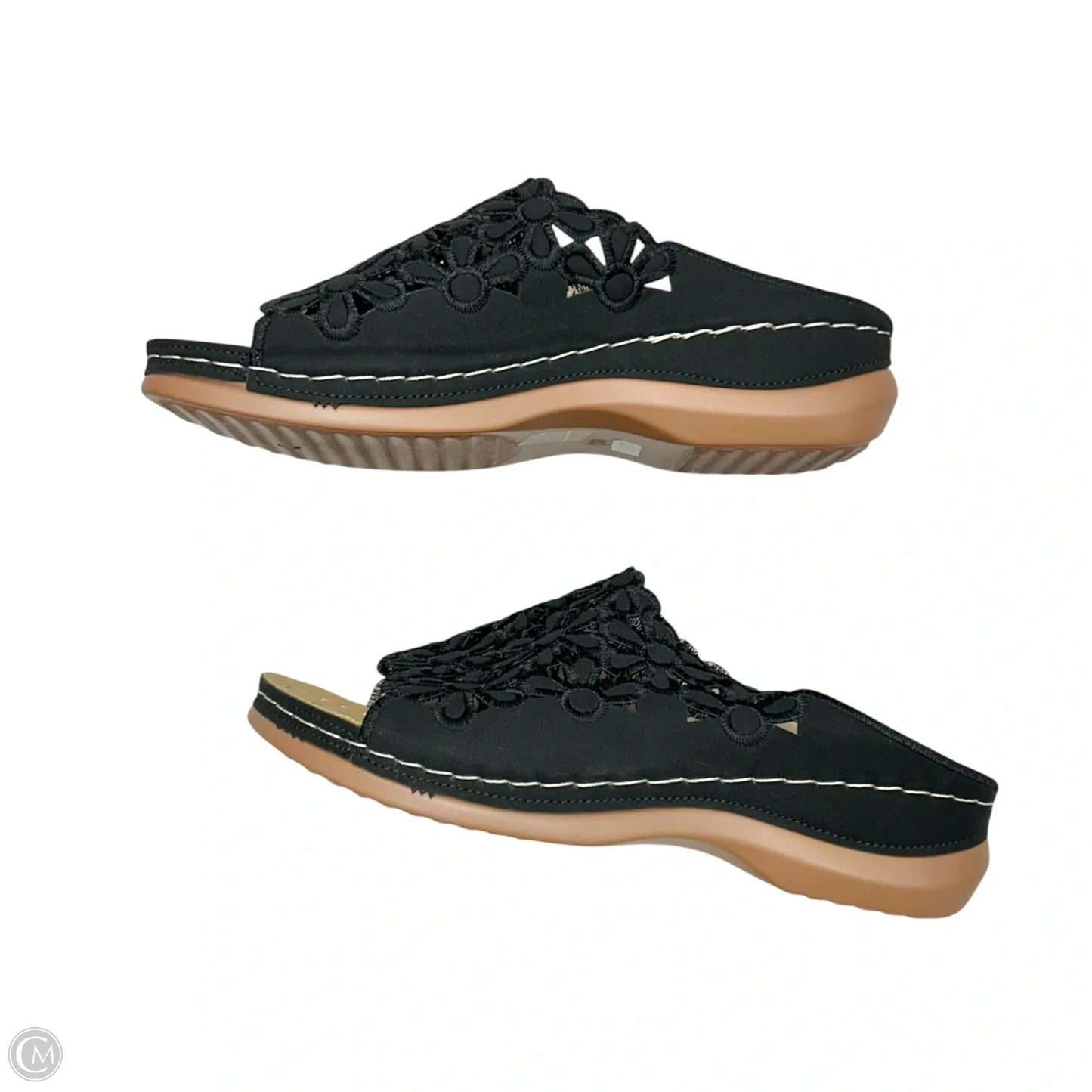 Sandals Heels Wedge In Black, Size: 7.5