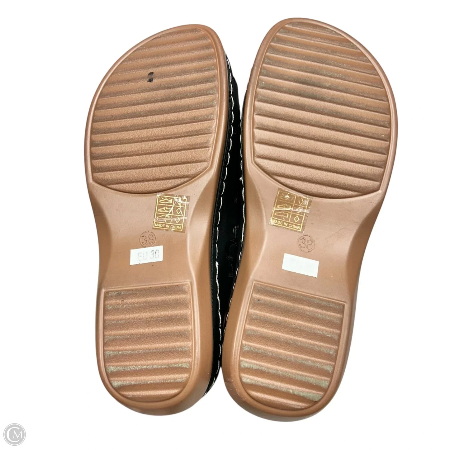 Sandals Heels Wedge In Black, Size: 7.5