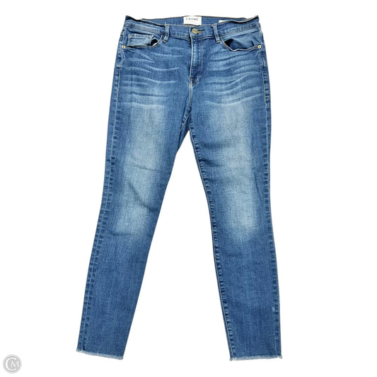 Jeans Skinny By Frame In Blue Denim, Size: 12