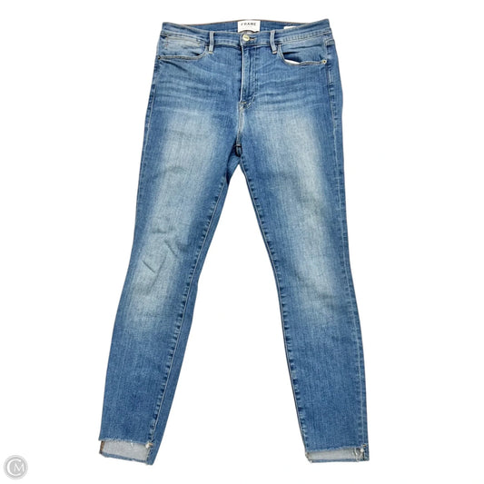 Jeans Skinny By Frame In Blue Denim, Size: 12