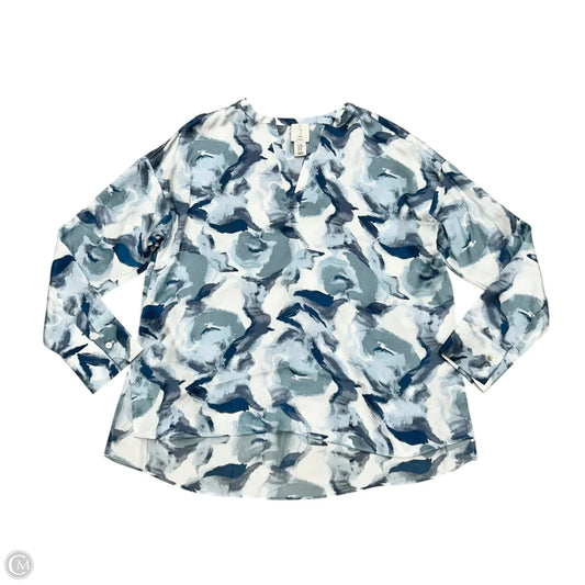 Top Long Sleeve By Joie In Blue & White, Size: M