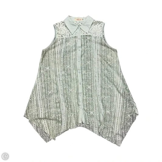 Top Sleeveless By Johnny Was In Aqua, Size: M