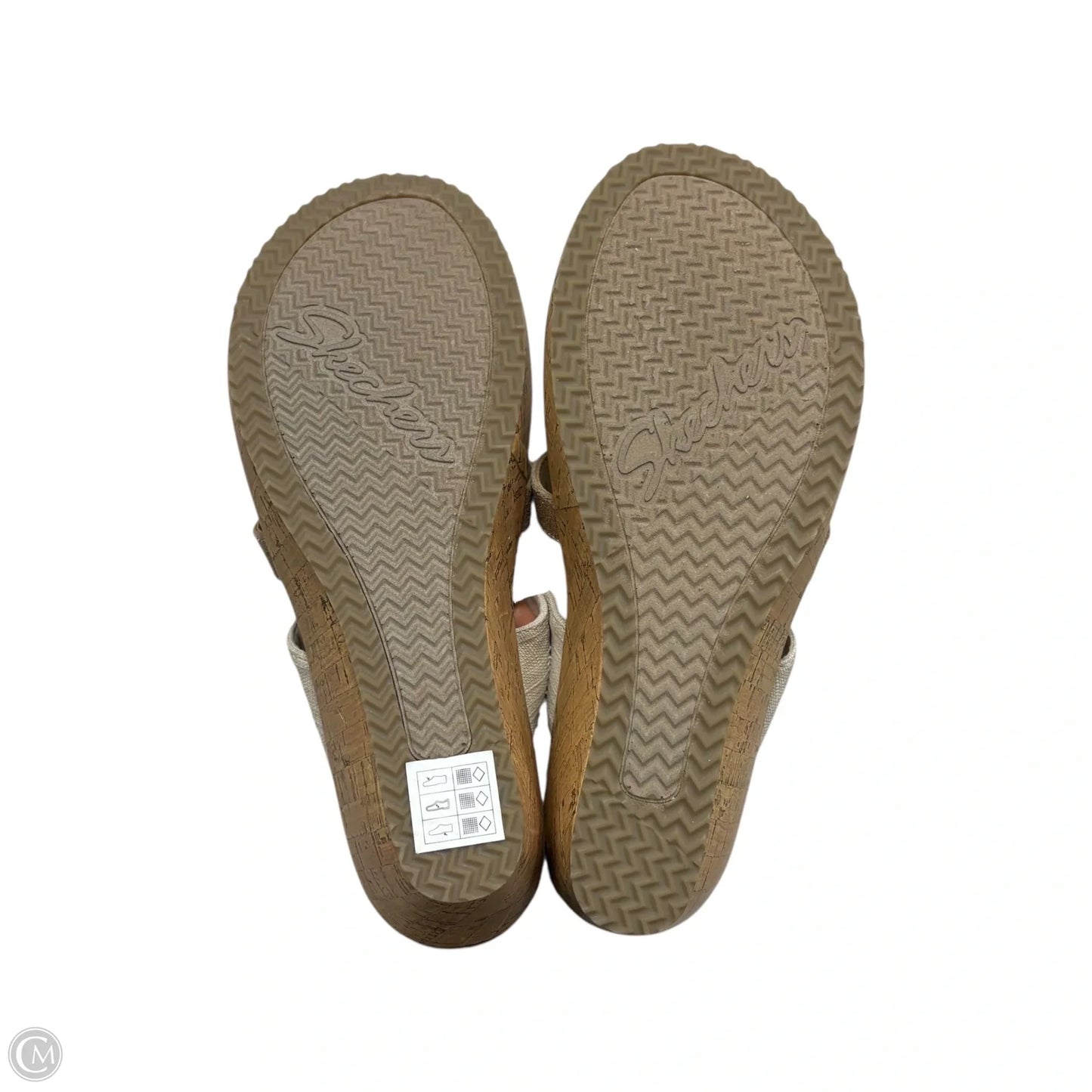 Sandals Heels Wedge By Skechers In Tan, Size: 9.5
