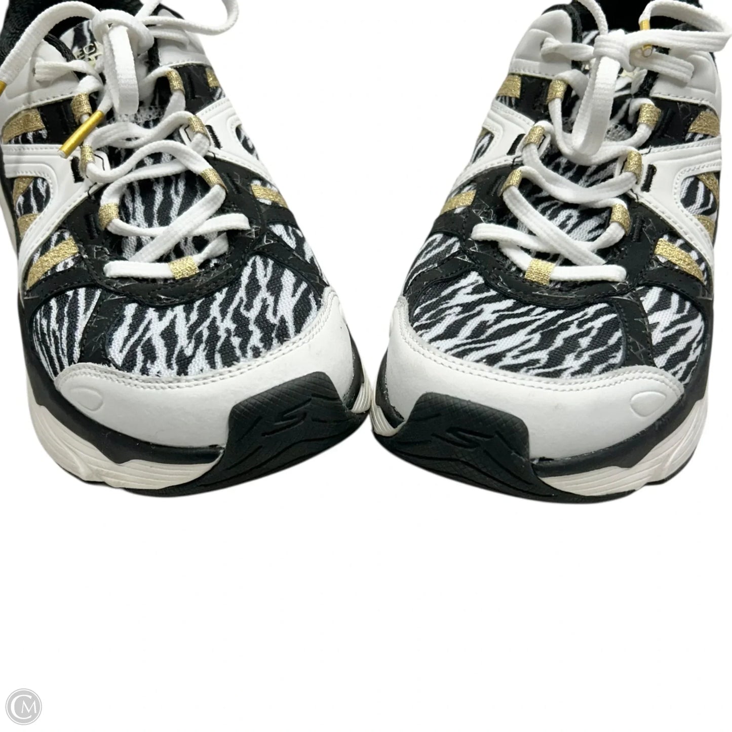Shoes Athletic By Skechers In Black & Gold, Size: 7.5
