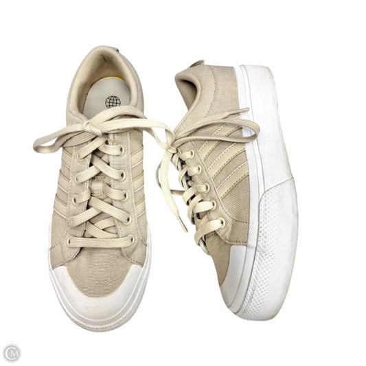 Shoes Sneakers Platform By Adidas In Tan & White, Size: 7.5