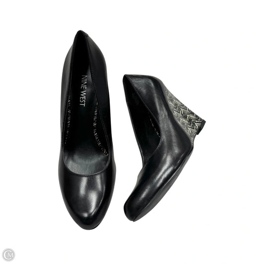 Shoes Heels Wedge By Nine West In Black, Size: 6.5