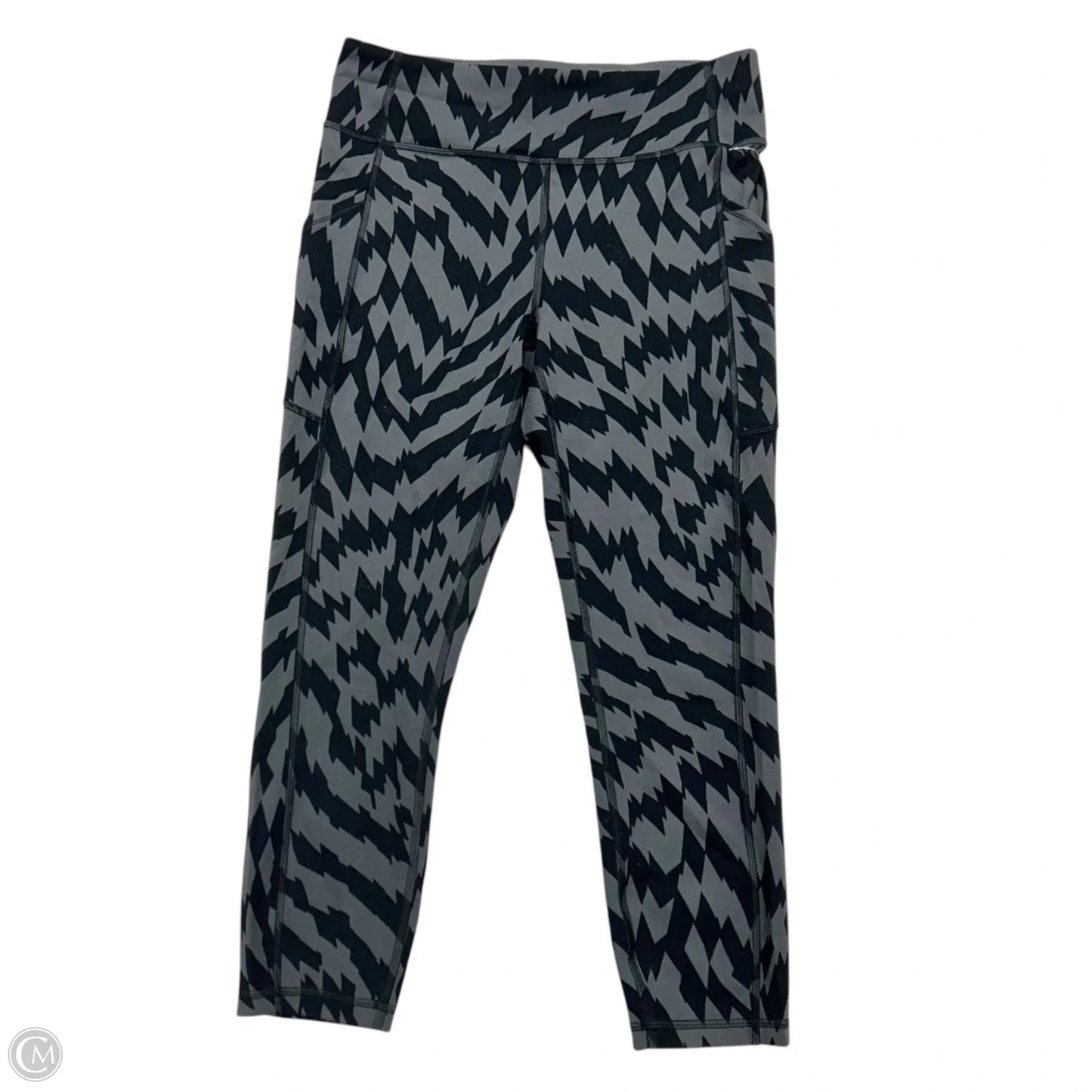 Athletic Leggings By Lululemon In Black & Grey, Size: M