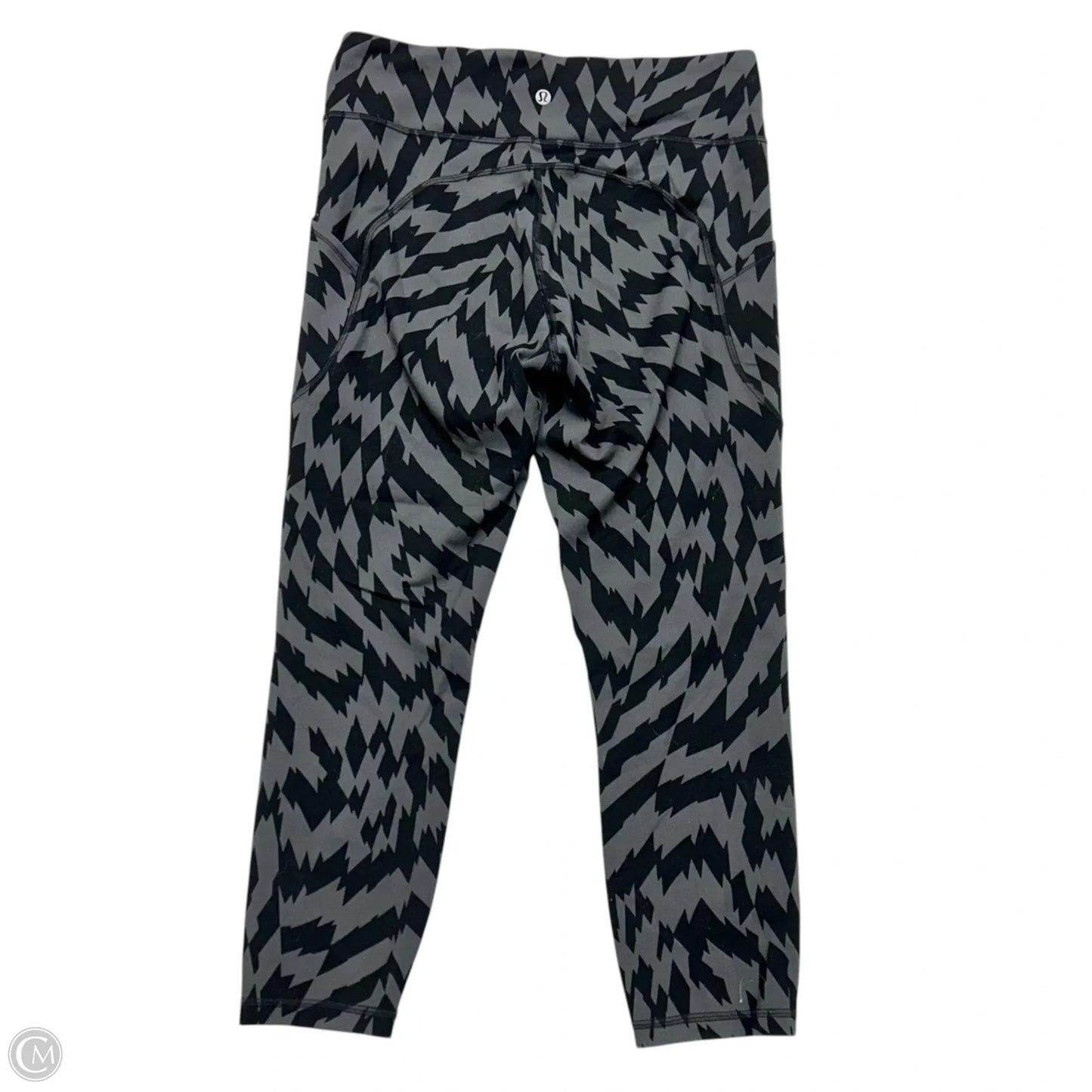 Athletic Leggings By Lululemon In Black & Grey, Size: M