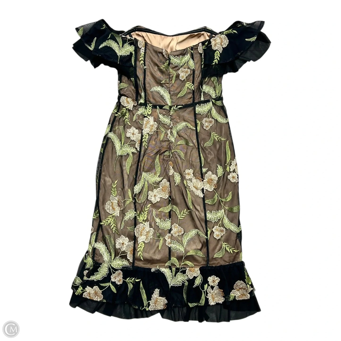 Dress Party Midi By Ryse In Black & Green, Size: Xs