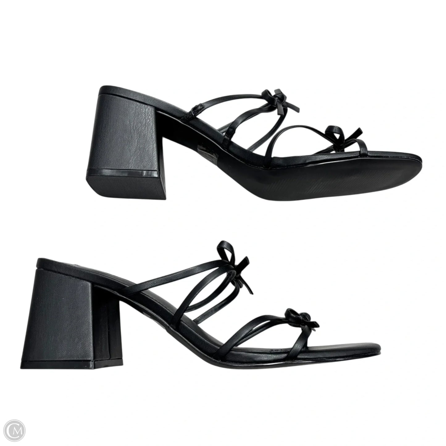 Sandals Heels Block By Steve Madden In Black, Size: 9