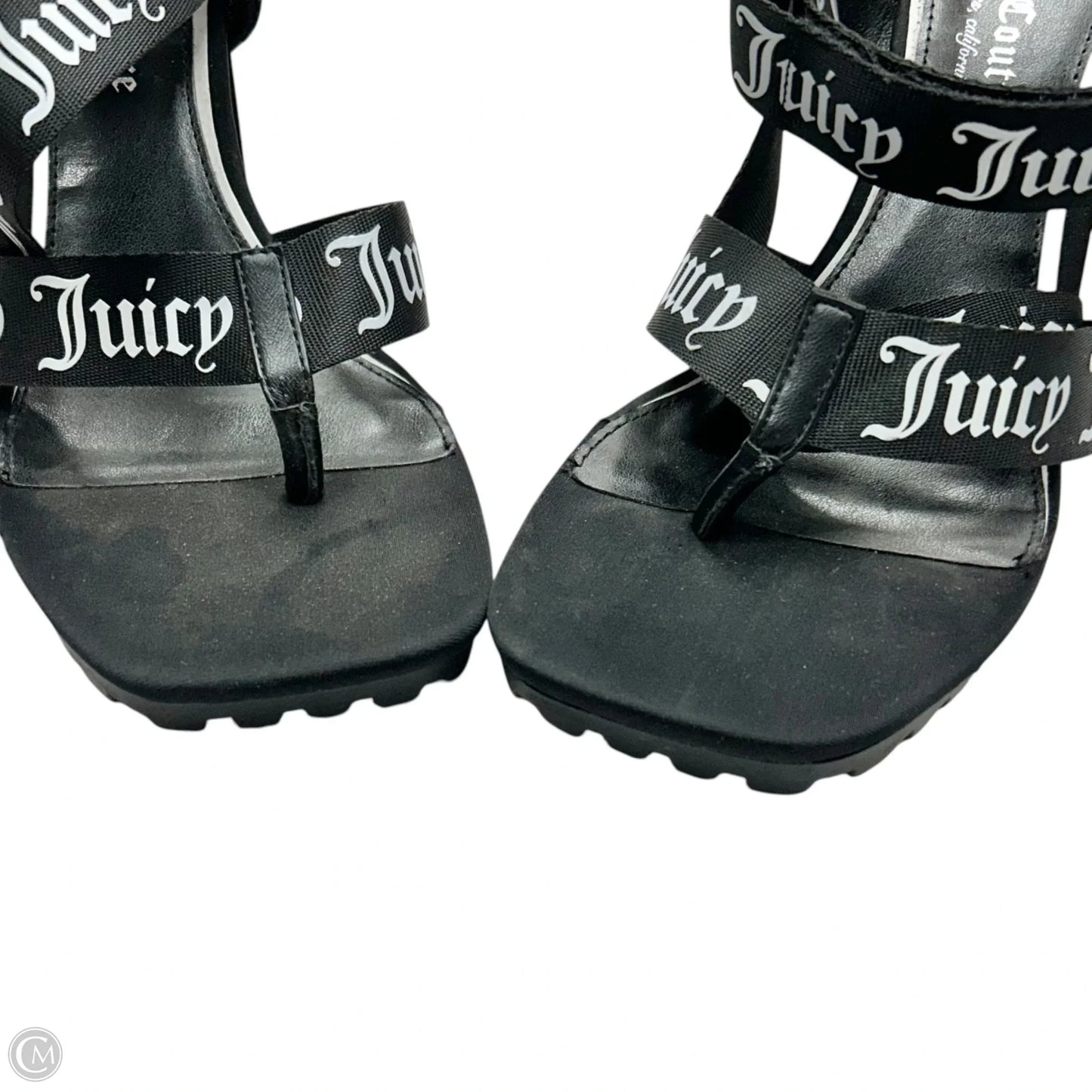 Sandals Heels Block By Juicy Couture In Black & White, Size: 8.5