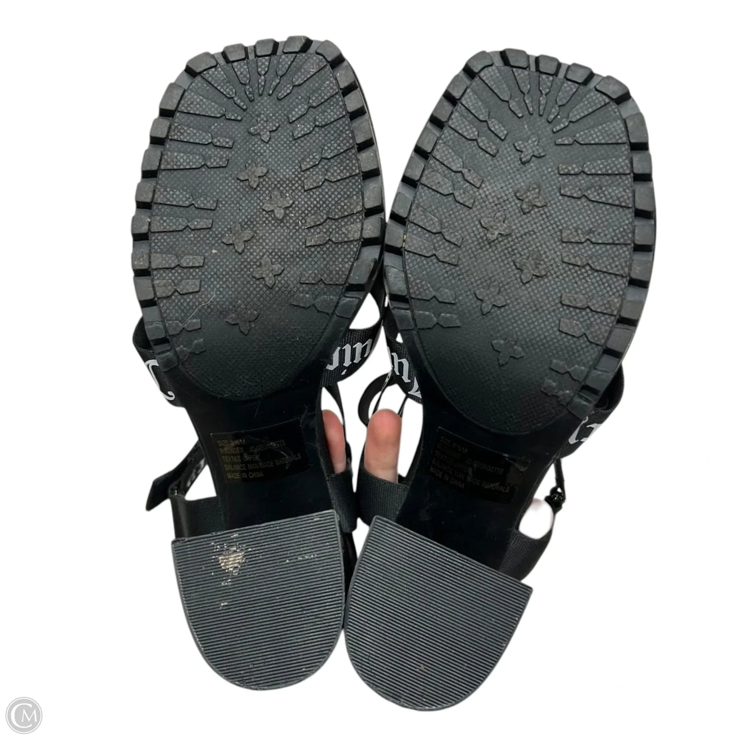 Sandals Heels Block By Juicy Couture In Black & White, Size: 8.5