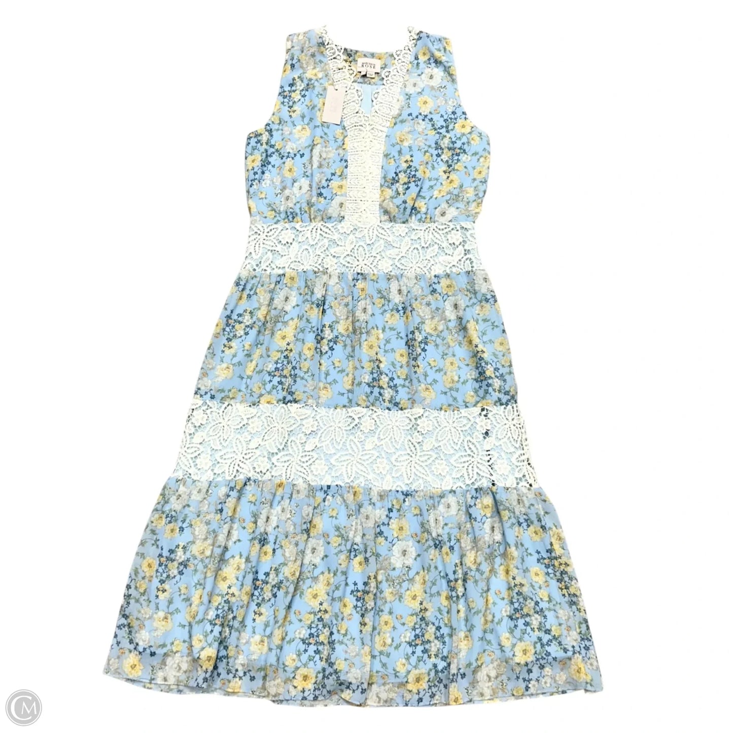 Dress Casual Maxi By Marchesa Rose In Blue & Yellow, Size: M