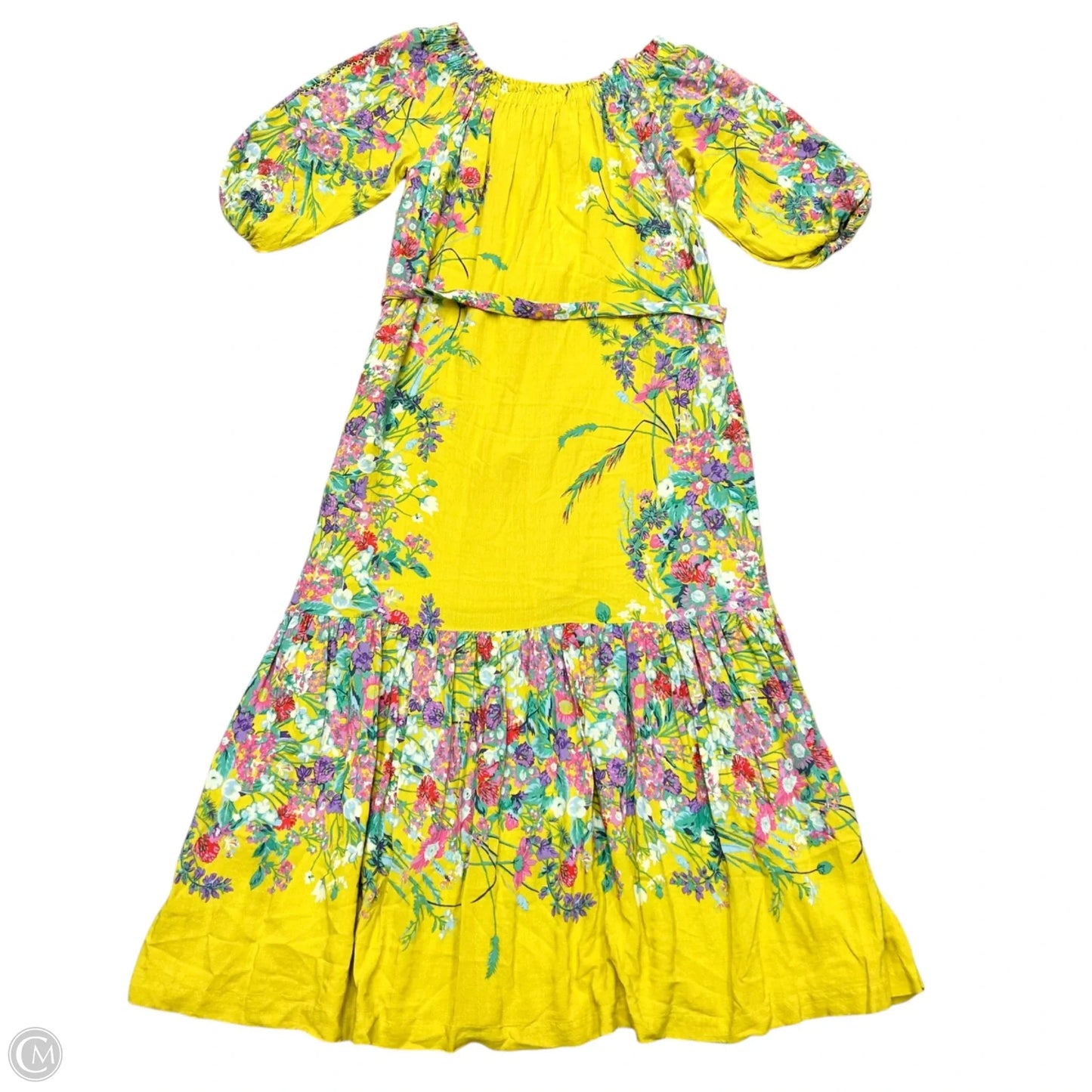 Dress Casual Maxi By Anthropologie In Pink & Yellow, Size: S
