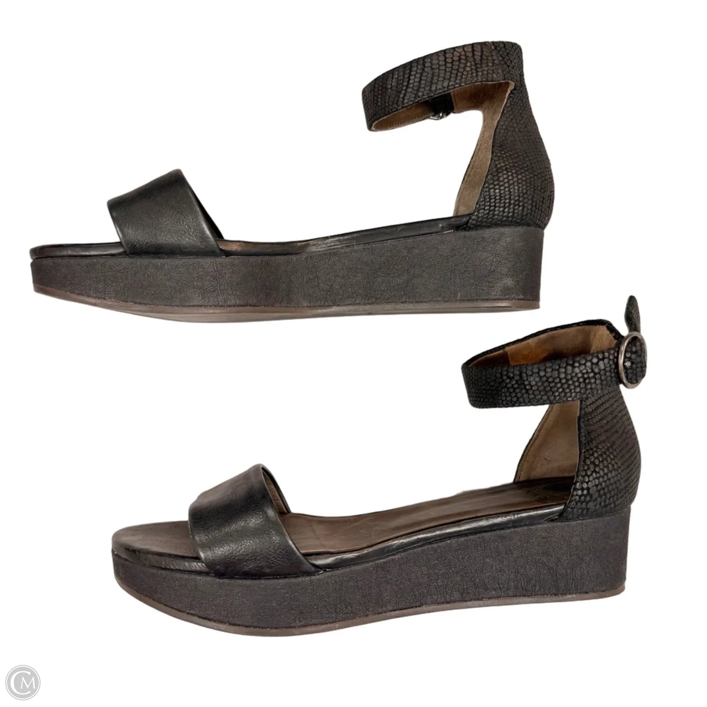 Sandals Heels Wedge By Coclico In Black, Size: 8
