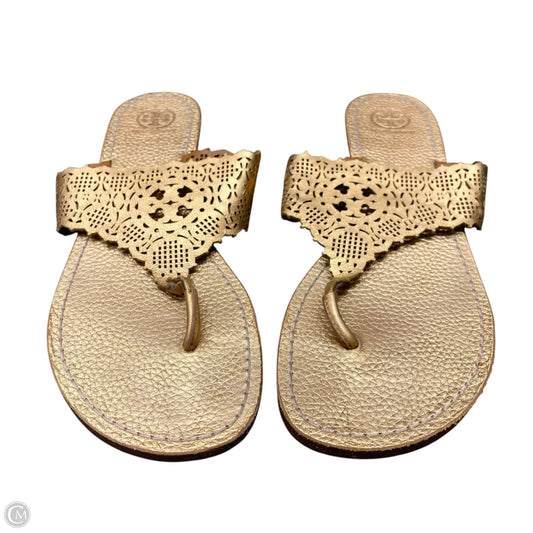 Sandals Designer By Tory Burch In Gold, Size: 9.5