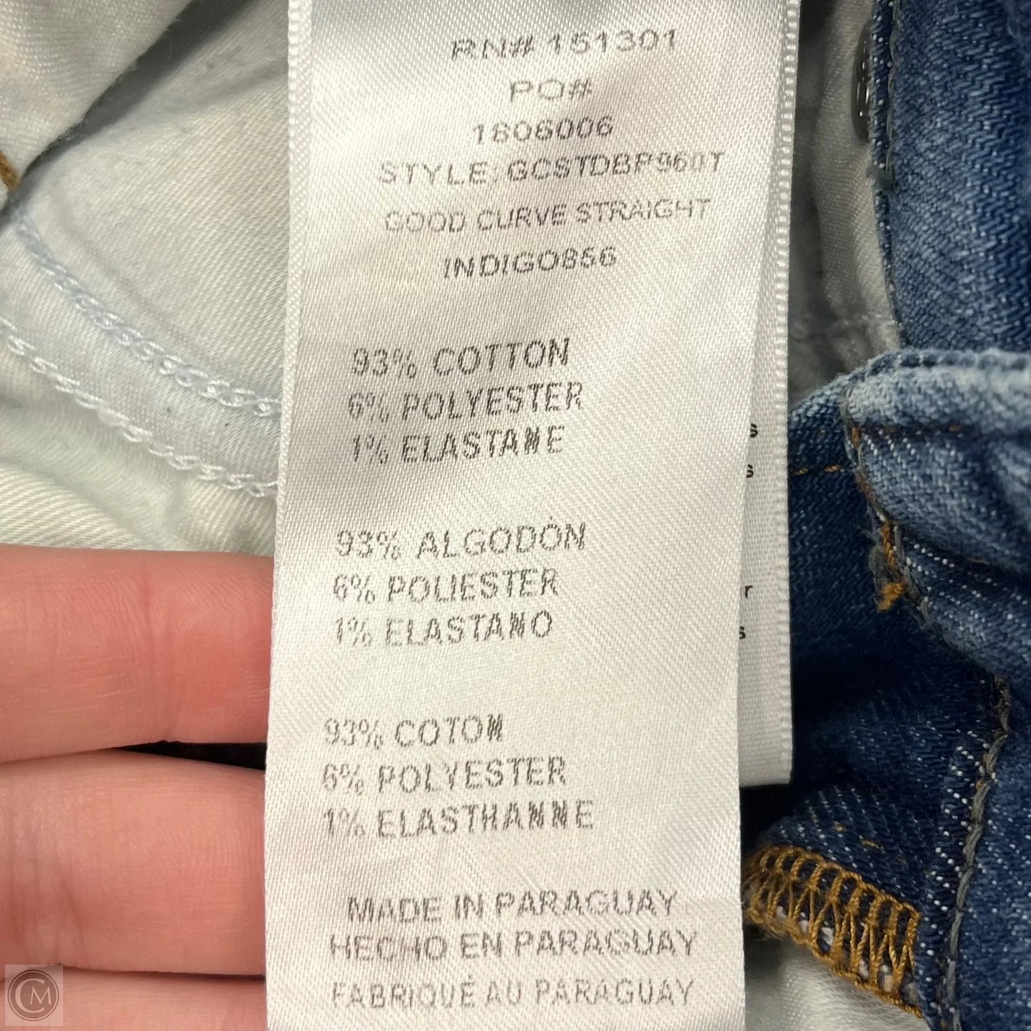 Jeans Straight By Good American In Blue Denim, Size: 4