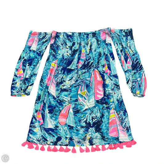 Dress Designer By Lilly Pulitzer In Blue & White, Size: L