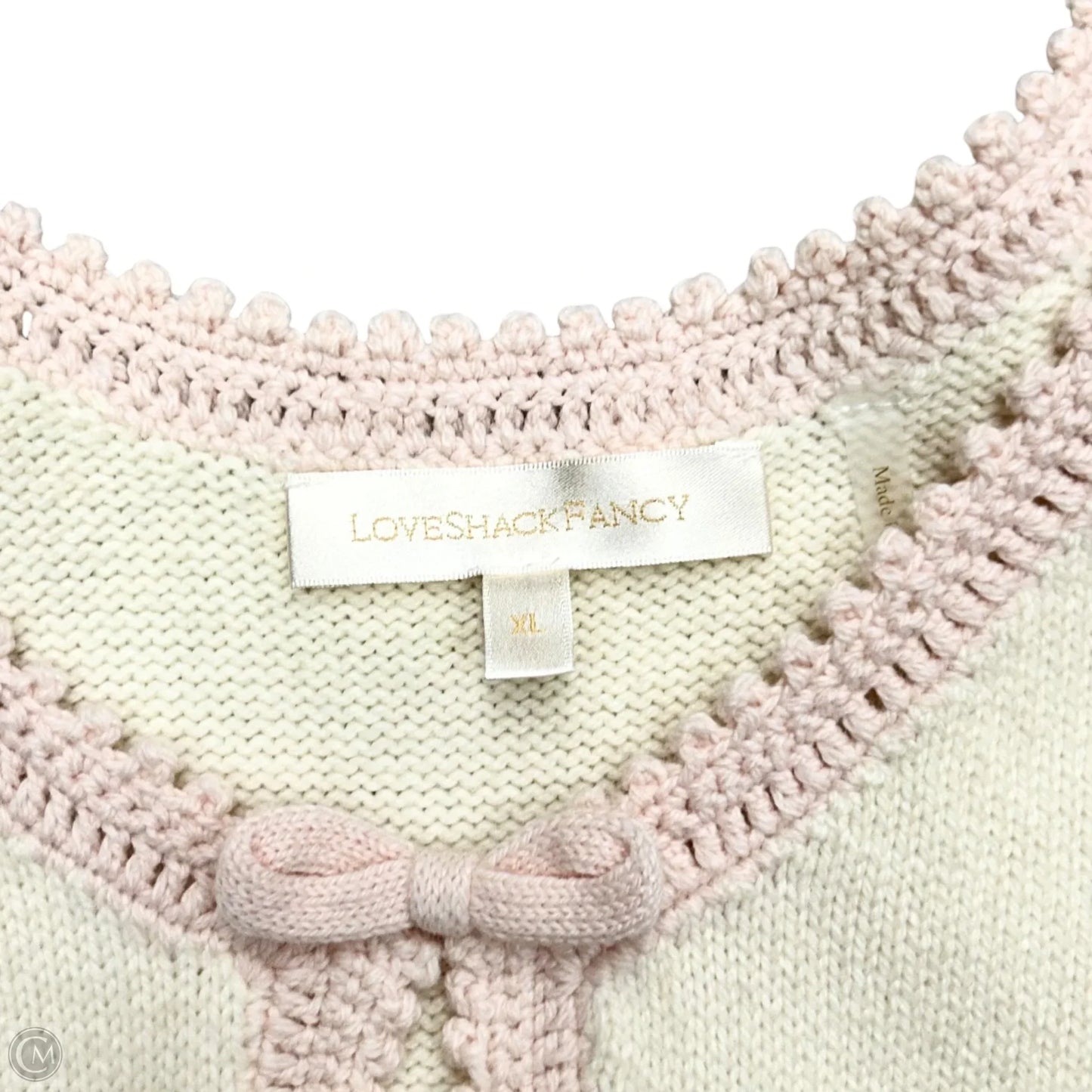 Dress Casual Short By Loveshackfancy In Pink & White, Size: Xl