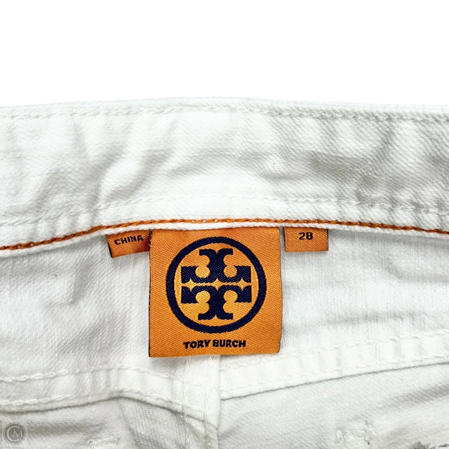 Jeans Designer By Tory Burch In White Denim, Size: 6