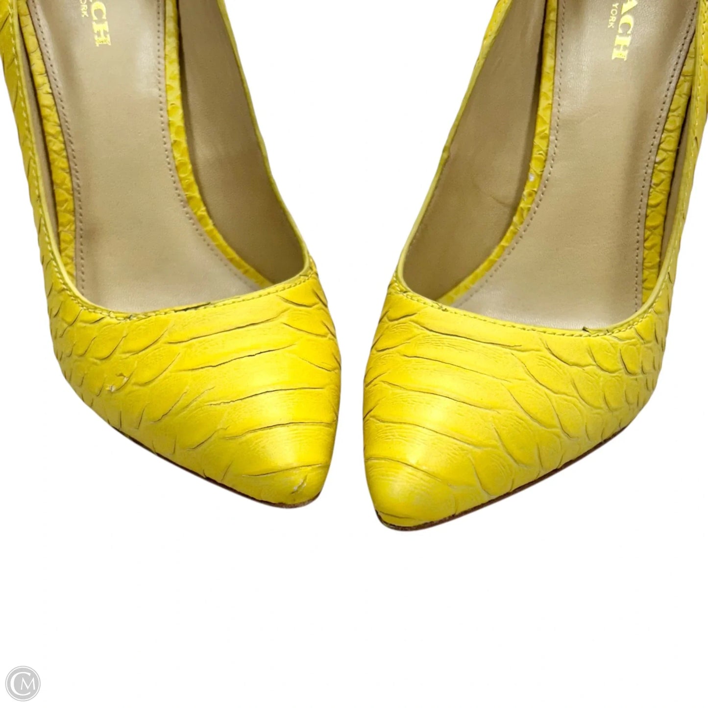 Shoes Designer By Coach In Yellow, Size: 6.5