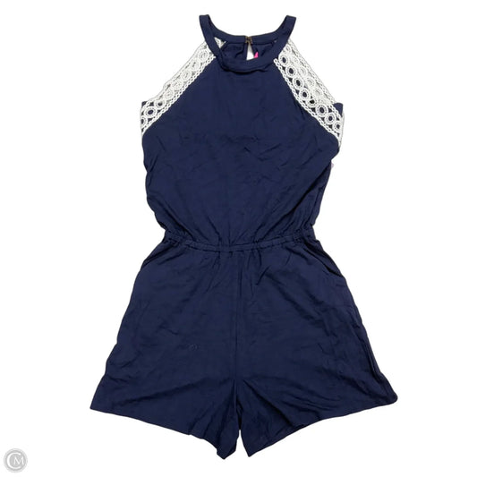 Romper Designer By Lilly Pulitzer In Blue & White, Size: Xxs