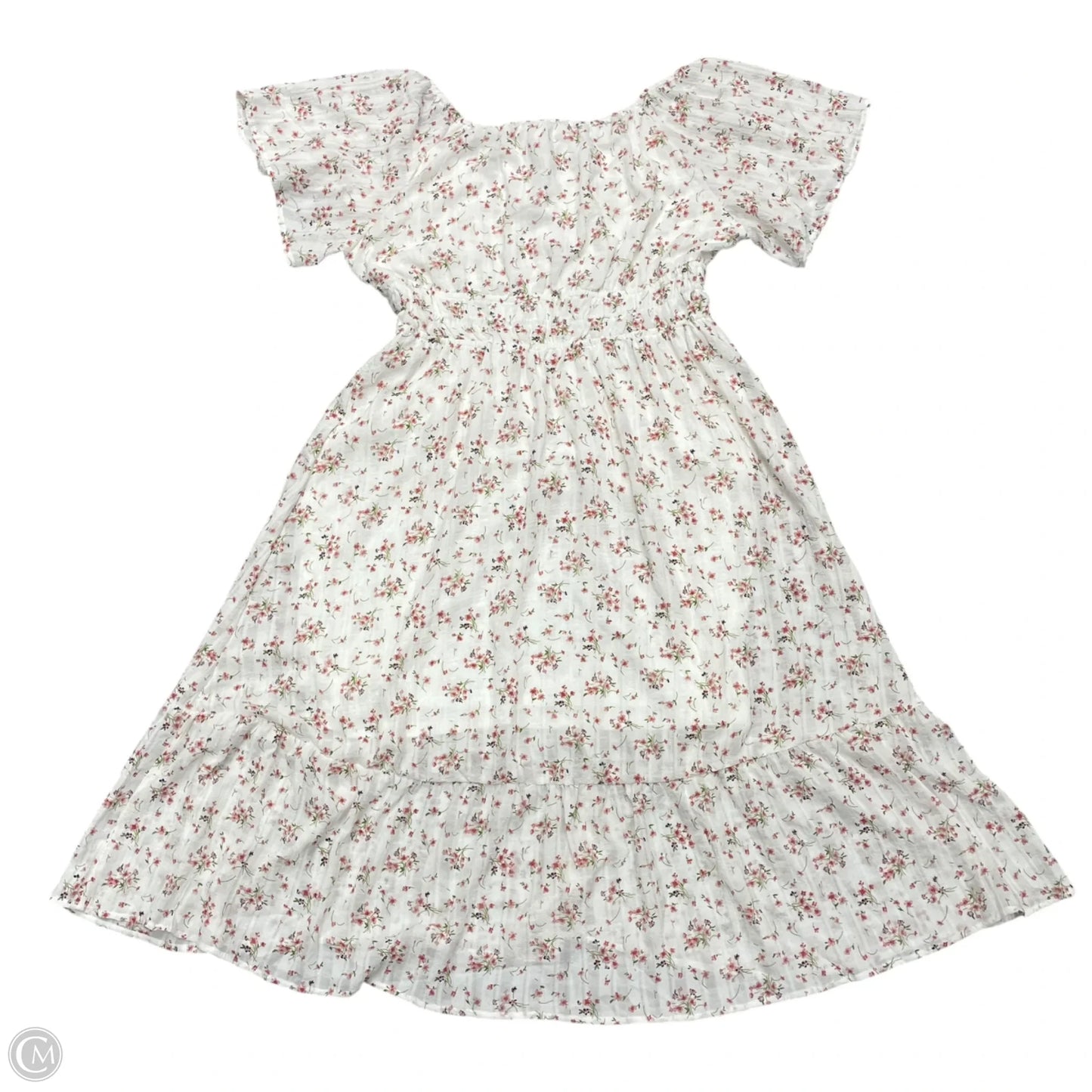 Dress Casual Midi By Dizzy Lizzy In Pink & White, Size: L