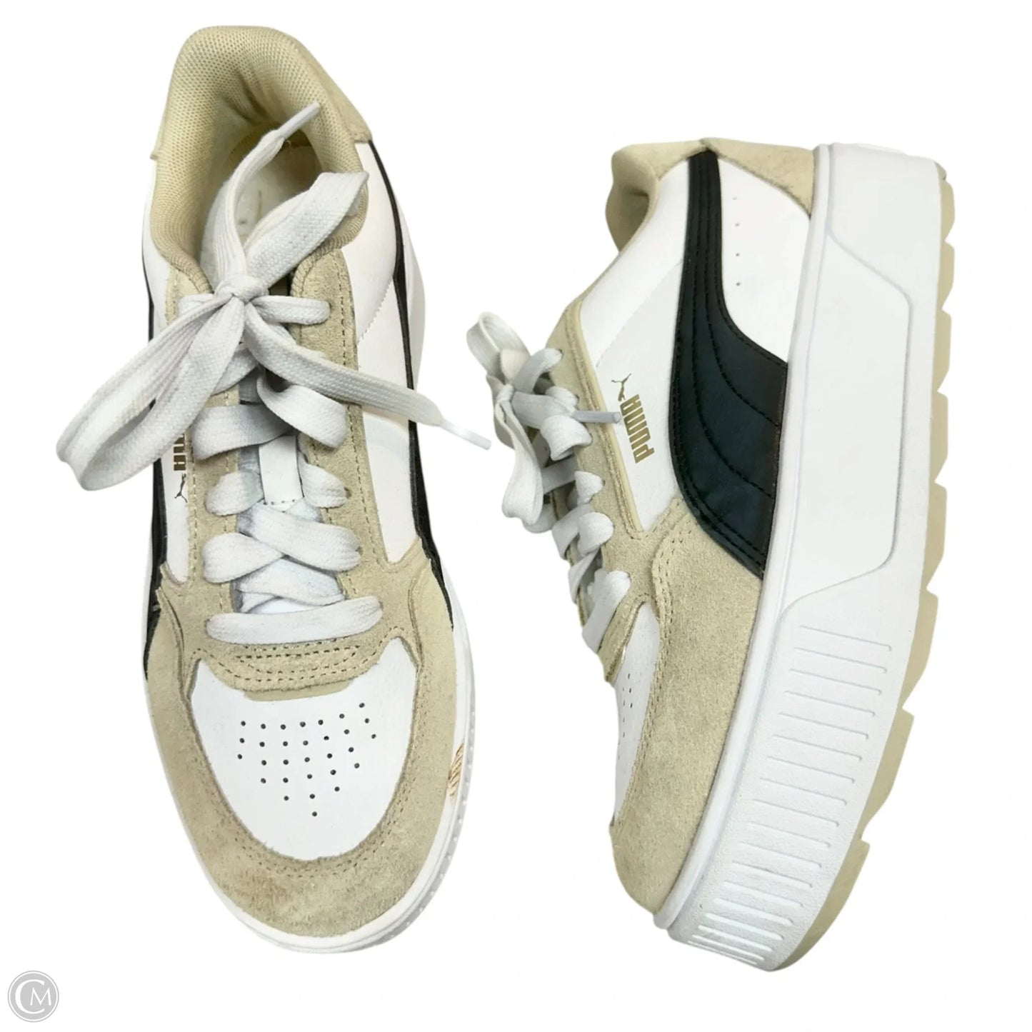 Shoes Sneakers Platform By Puma In Tan & White, Size: 7.5