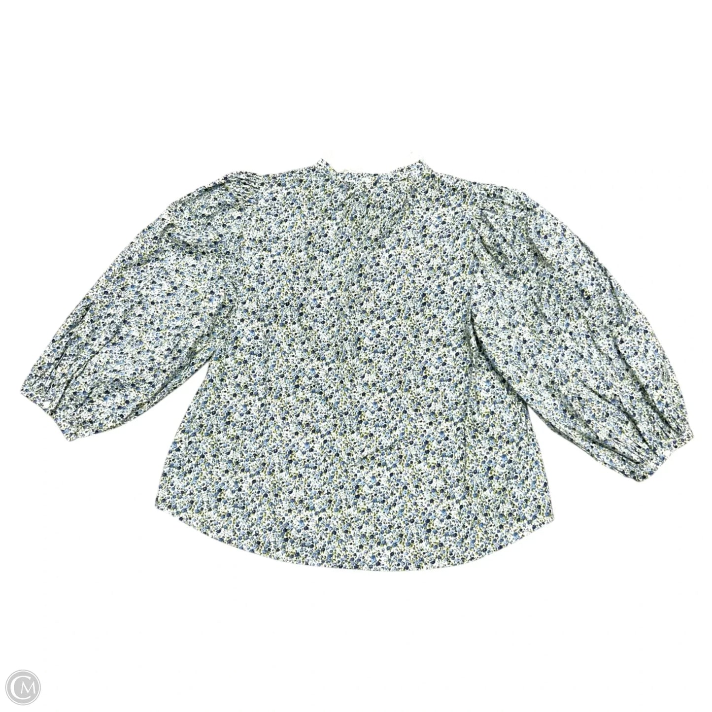 Top Long Sleeve By Hyacinth House In Blue & White, Size: L