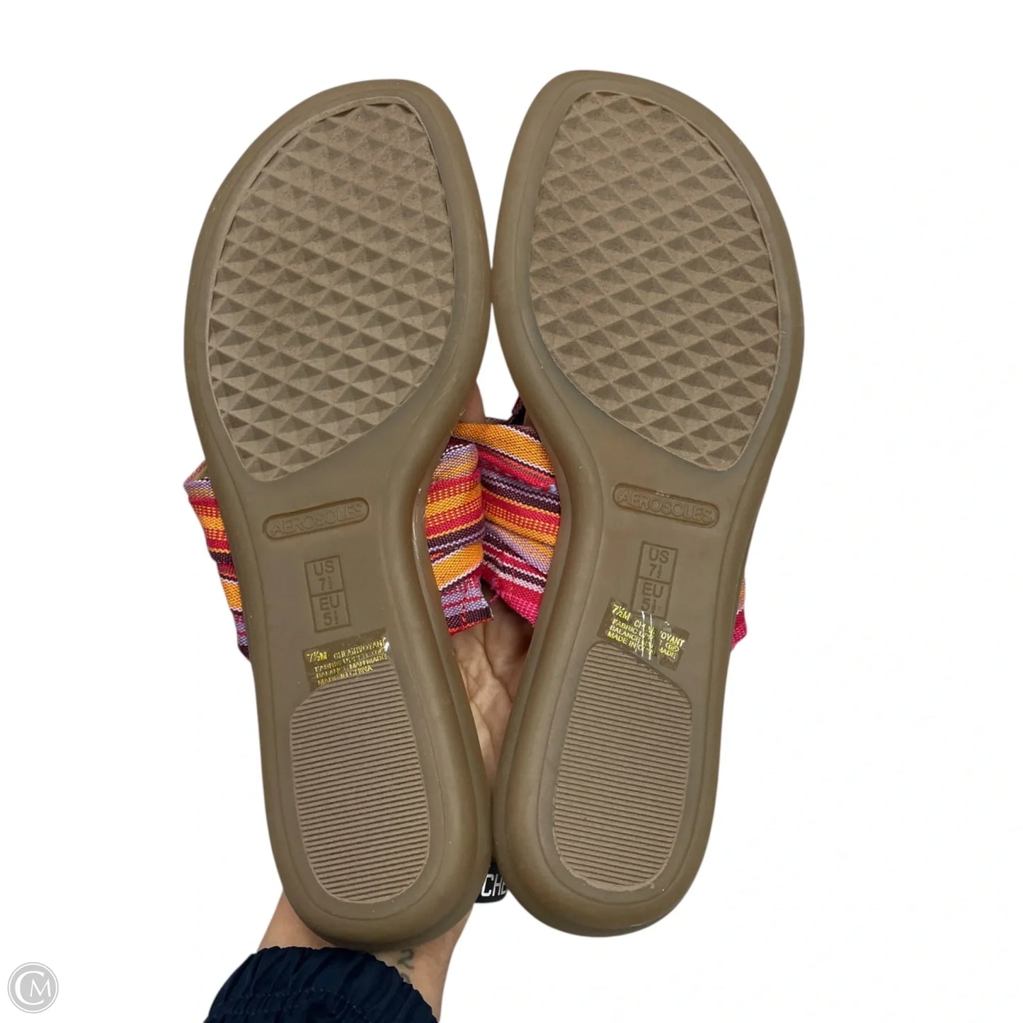 Sandals Flip Flops By Aerosoles In Pink & Purple, Size: 7.5