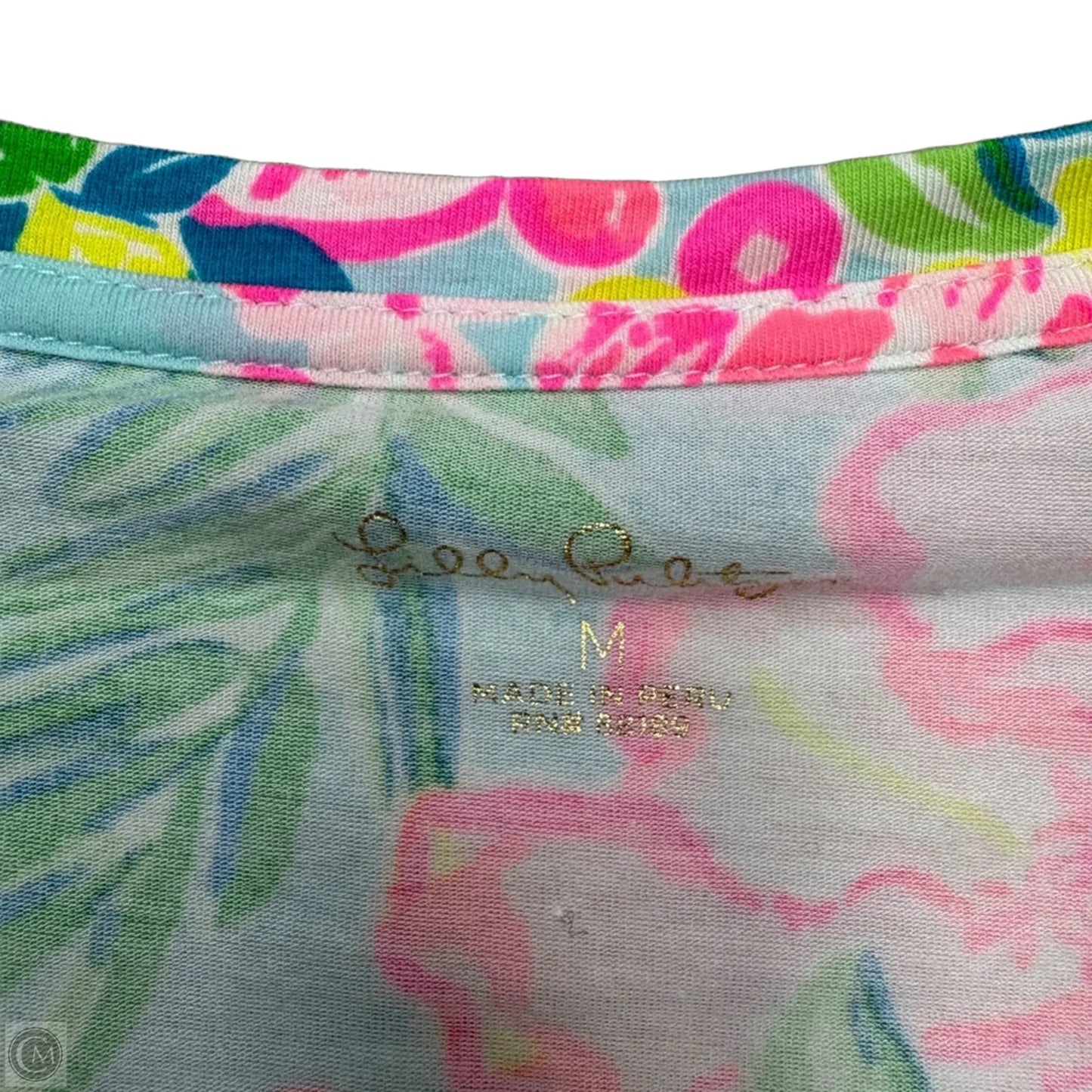 Top Long Sleeve Designer By Lilly Pulitzer In Blue & Pink, Size: M