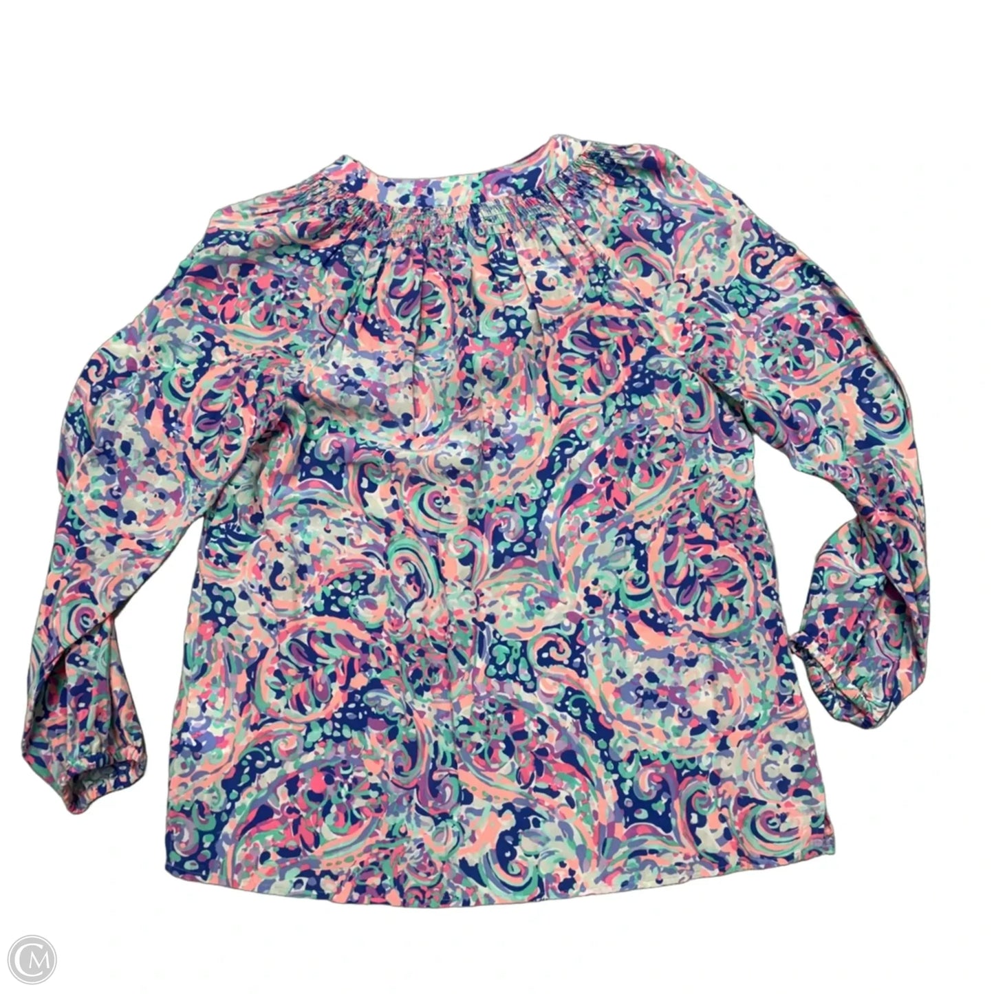 Top Long Sleeve Designer By Lilly Pulitzer In Pink & Purple, Size: M