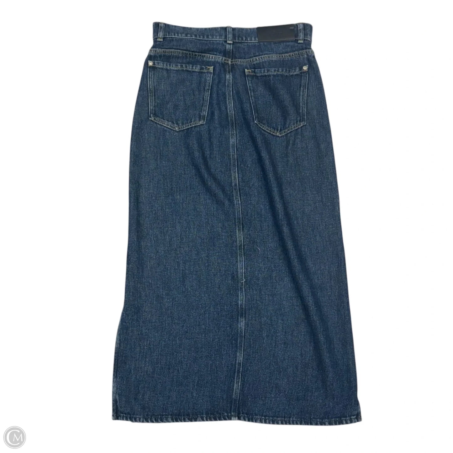 Skirt Midi By 7 For All Mankind In Blue Denim, Size: 4