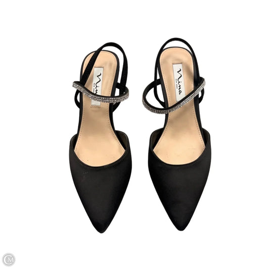 Shoes Heels Kitten By Nina In Black & Silver, Size: 7