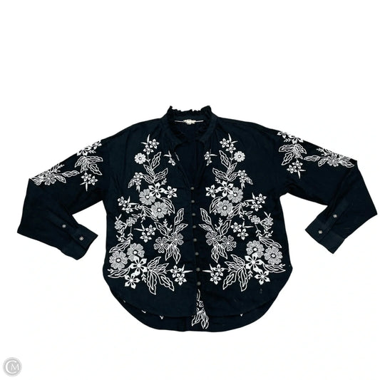 Top Long Sleeve By Pilcro In Black & White, Size: Xxs