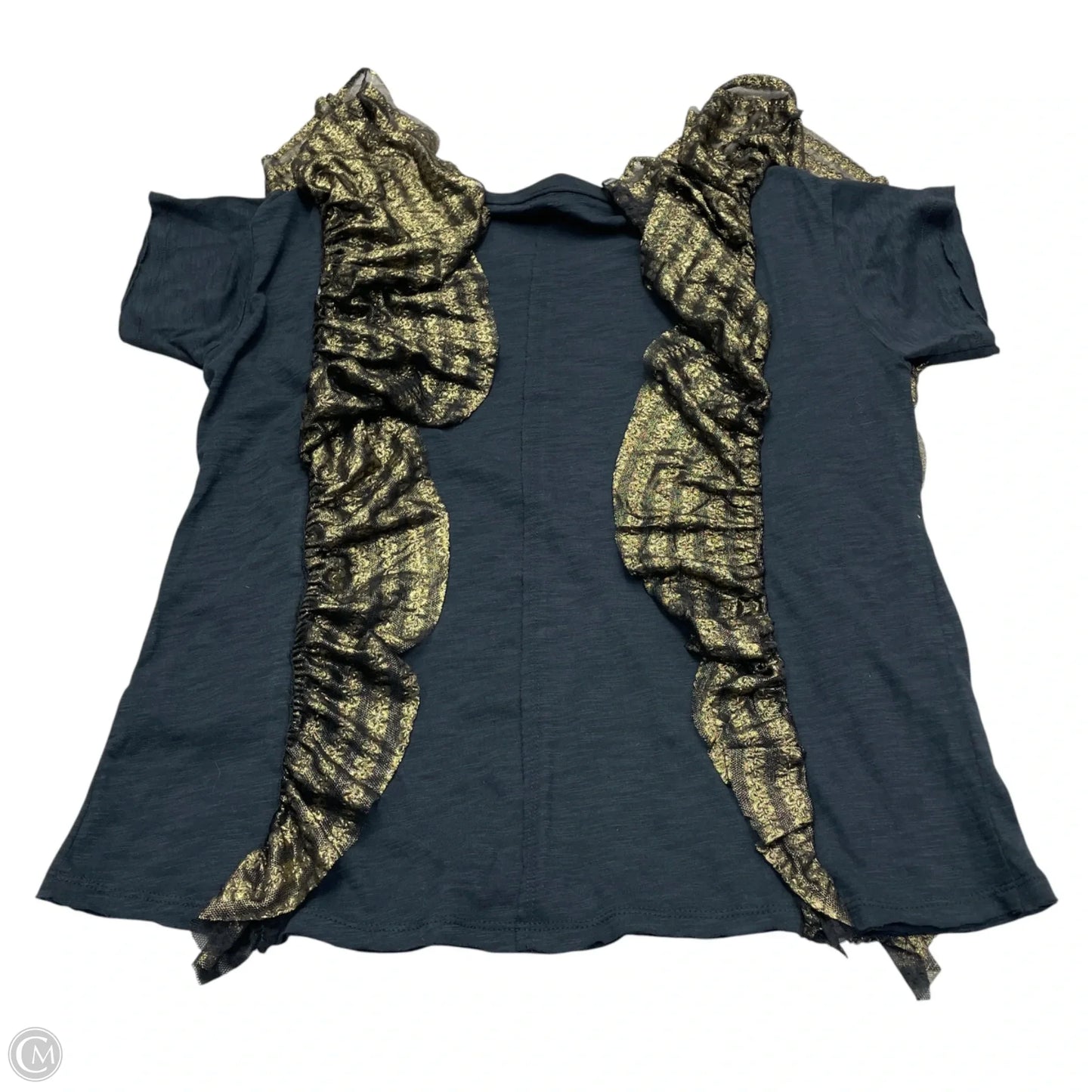 Top Short Sleeve By Pilcro In Black & Gold, Size: Xxs