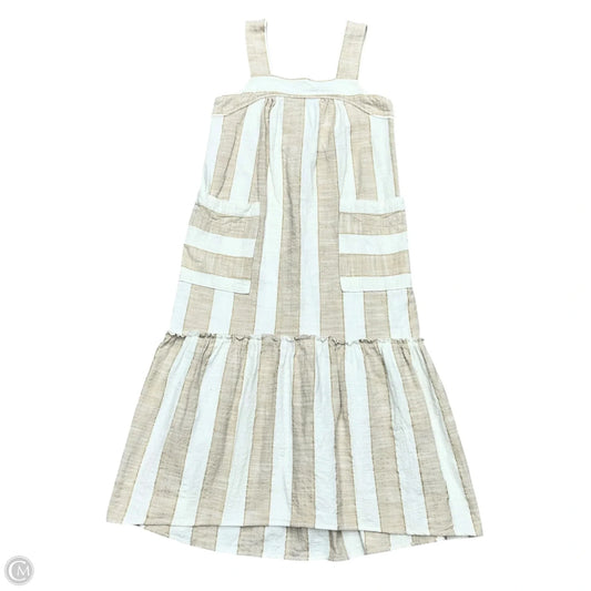 Dress Casual Midi By Maeve In Tan & White, Size: Xs