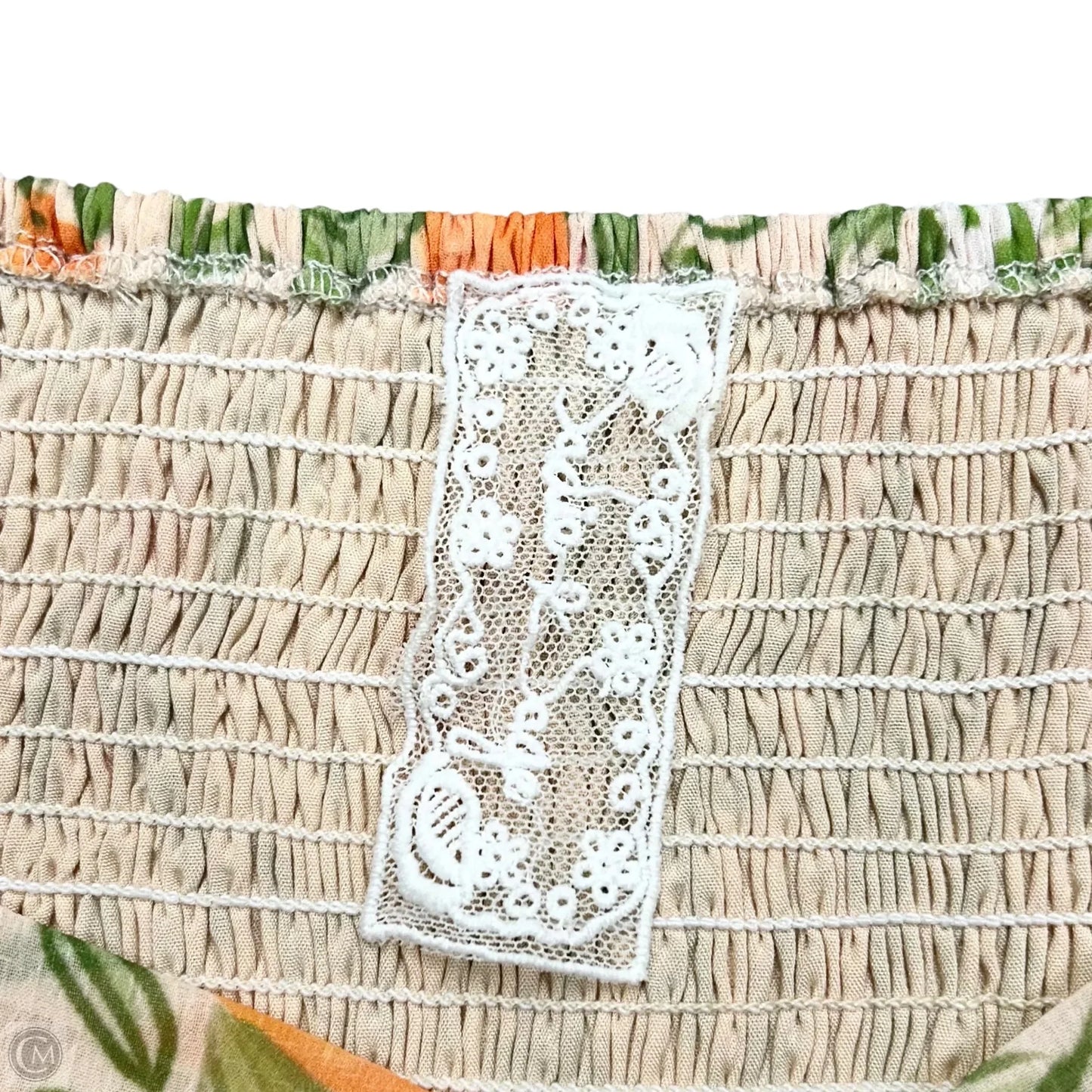 Top Long Sleeve By Sadie & Sage In Cream & Green, Size: M