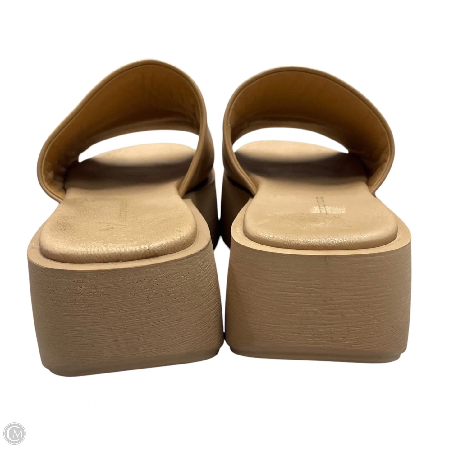 Sandals Heels Platform By Anthropologie In Tan, Size: 10.5