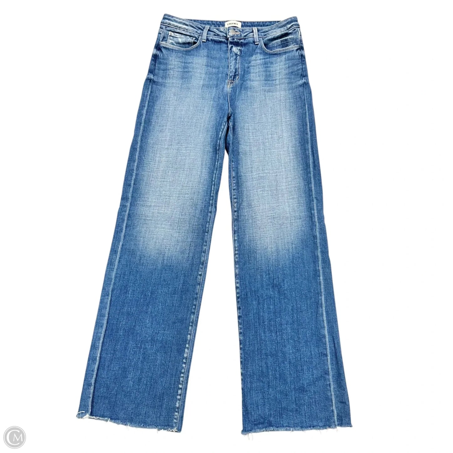 Jeans Straight By L Agence In Blue Denim, Size: 10