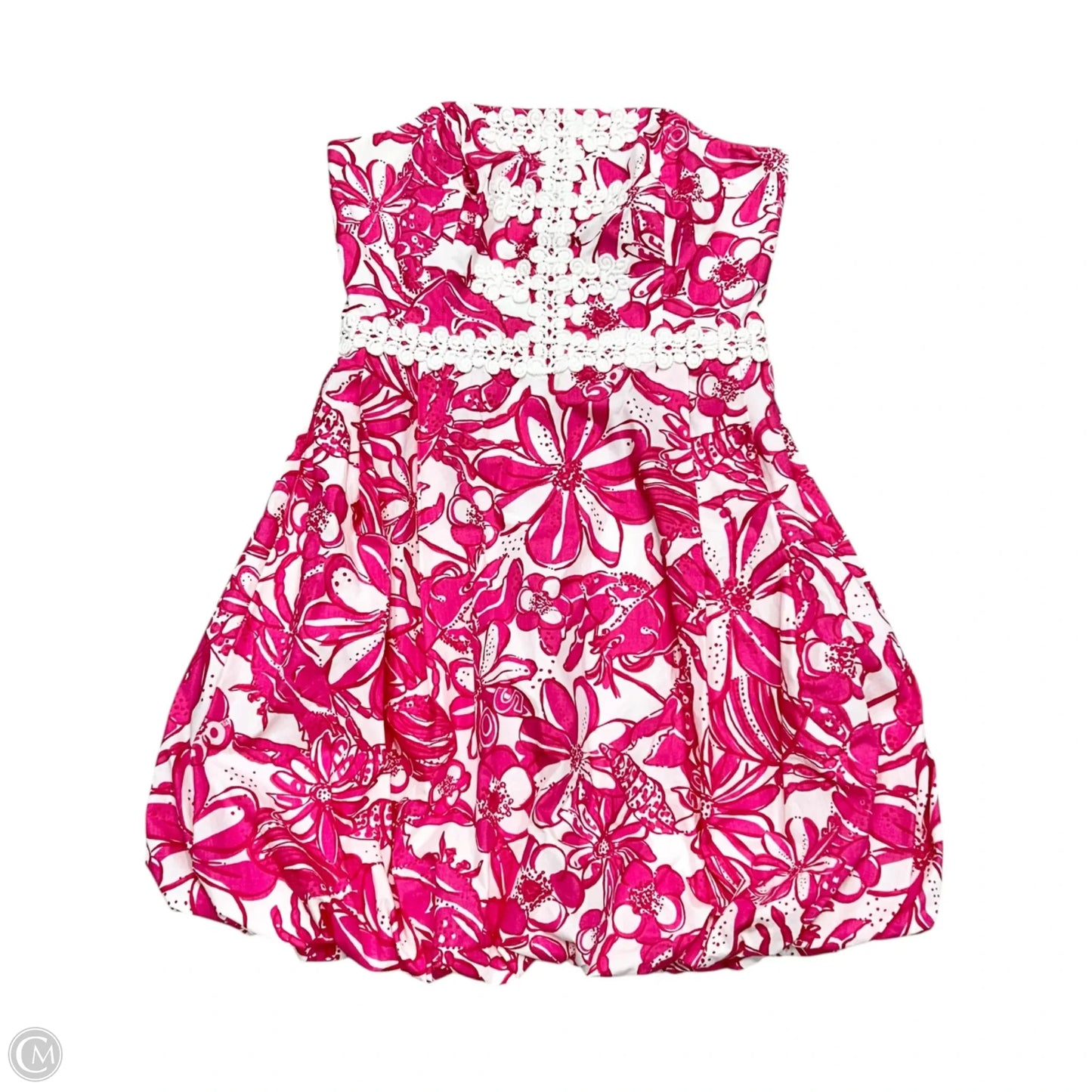 Dress Designer By Lilly Pulitzer In Pink & White, Size: S
