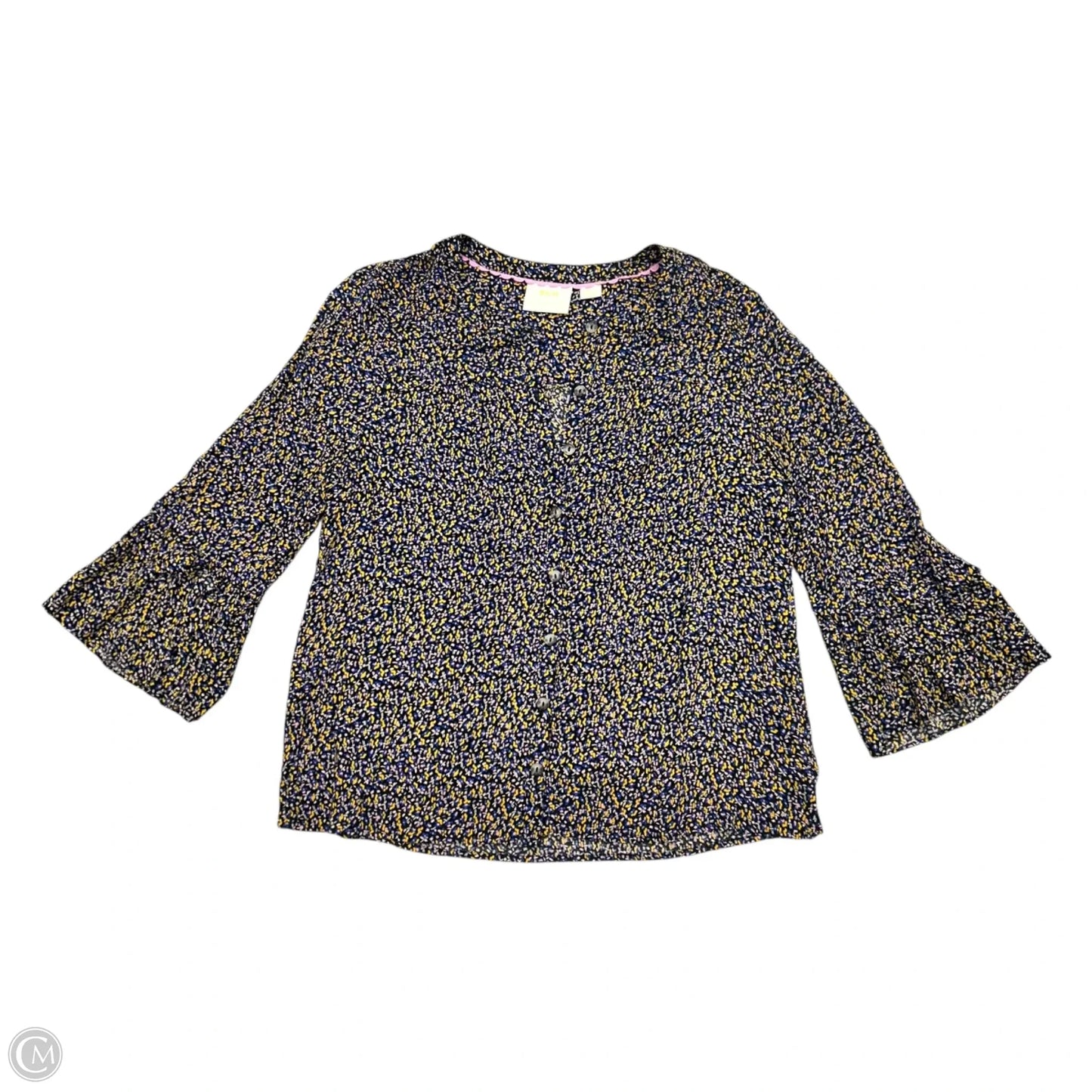 Top Long Sleeve By Maeve In Blue & Yellow, Size: M