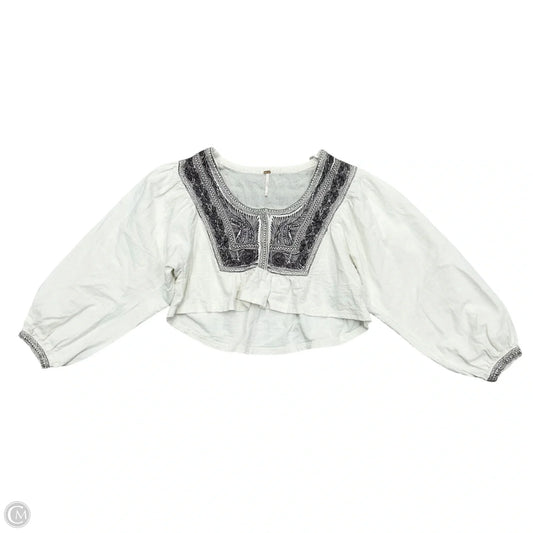 Top Long Sleeve By Free People In Brown & White, Size: M