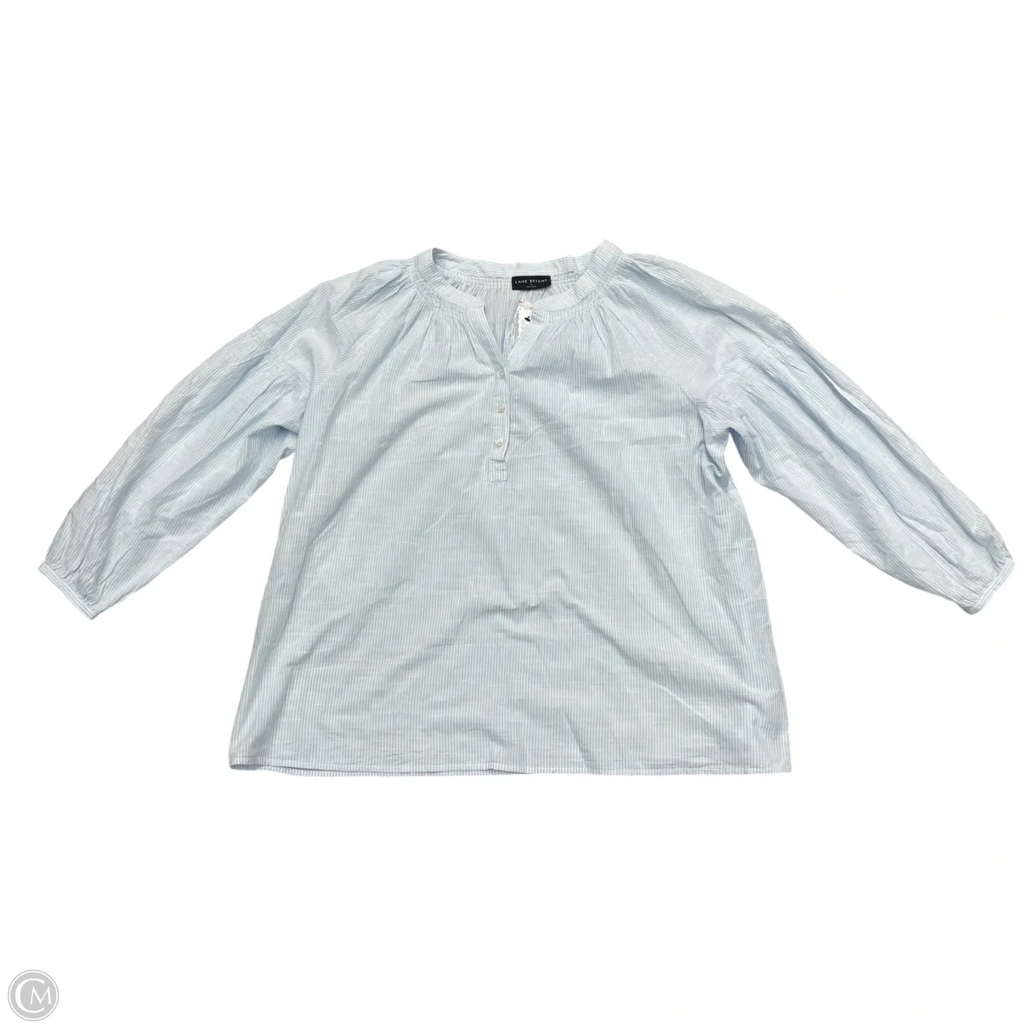 Top Long Sleeve By Lane Bryant In Blue & White, Size: 4x